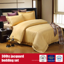 Roupa de cama de luxo de algodão poli 300TC Jacquard Hotel